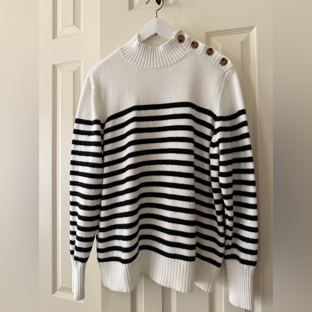 Chaps button collar striped sweater size XL